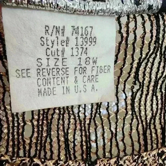 Vintage Sharade Nites Metallic Gold Fringe Blouse Women’s Boho 80s Made in USA - Picture 13 of 13